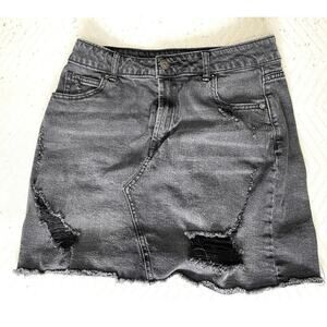 Wild Fable Black Distressed Denim Mini Skirt Women’s 14